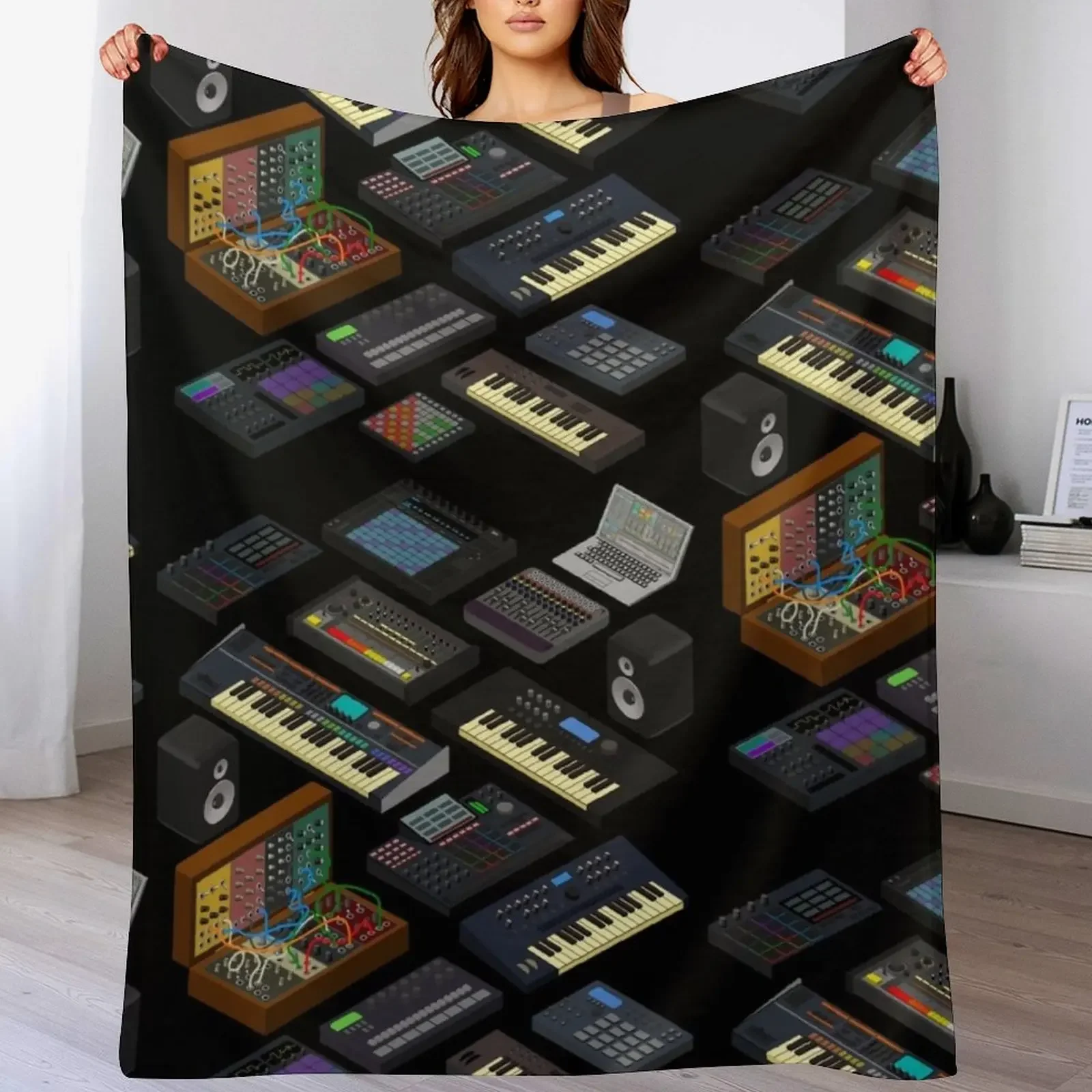 

Synthesizers for Electronic Music Producer Throw Blanket sofa bed for winter Comforter Luxury Designer Blankets