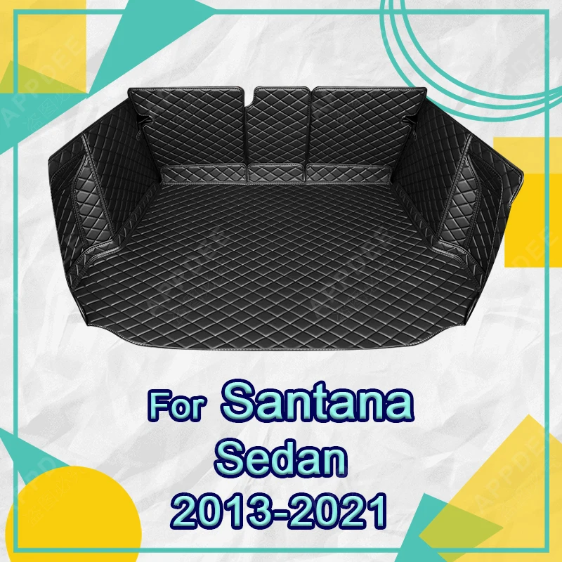 Full Coverage Trunk Mat For VOLKSWAGEN VW Santana Sedan 2013-2021 20 19 18 17 16 Car Cover Pad Interior Protector Accessories