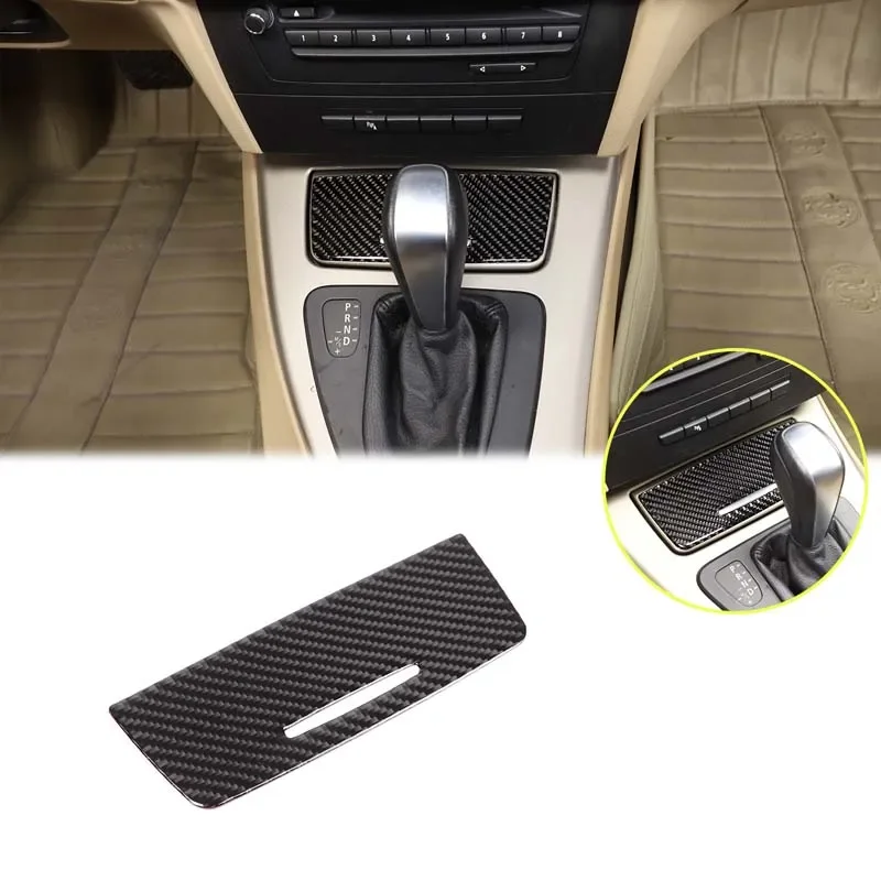 

For BMW 3 Series E90 E92 E93 2005-2012 Soft Carbon Fiber Car Center Gearbox Storage Box Panel Cover Sticker Car Accessories