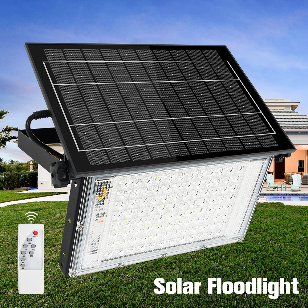 Portable Solar Flood Light Outdoor Flodable LED Work Light Solar Powered Waterproof Security Garden Lights with Remote Control