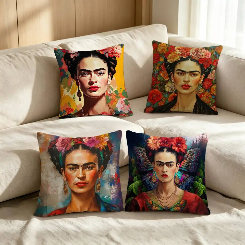 F-Fridas Painting Art cushion cover soft Pillow Case for Sofa Living Room Home office Decor Protective Covers
