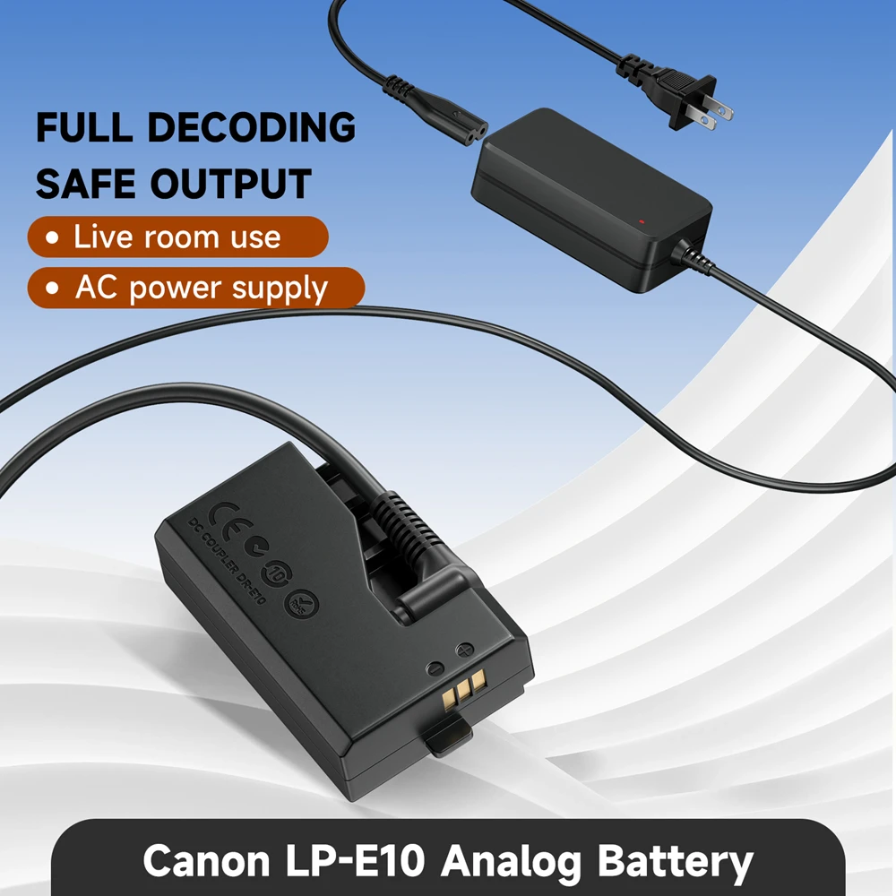 PALO DR-E10 LP-E10 LP E10 Dummy Battery with AC Power Supply Adapter For Canon EOS 1100D 1200D 1300D 1500D 2000D 3000D Camera