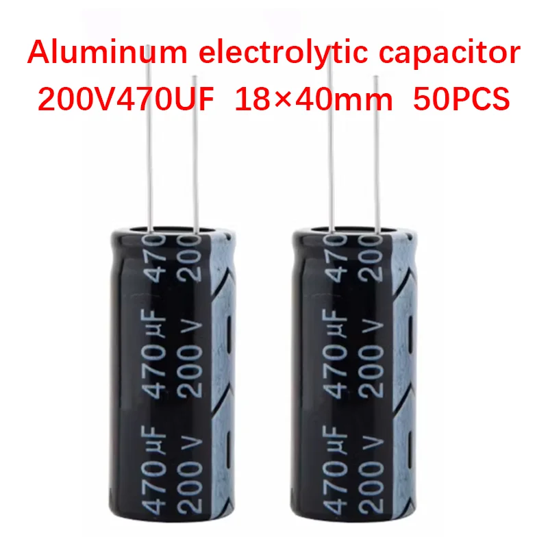 50pcs 200V 250V 470UF 18*40mm Aluminum Capacitor