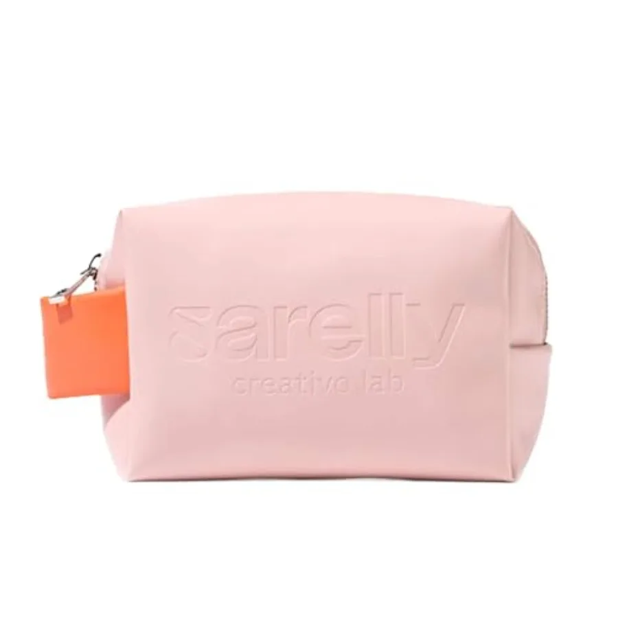 

Мини-косметичка розовая из веганской кожи с отделениями, герметичная, Sarelly Creativo Lab
