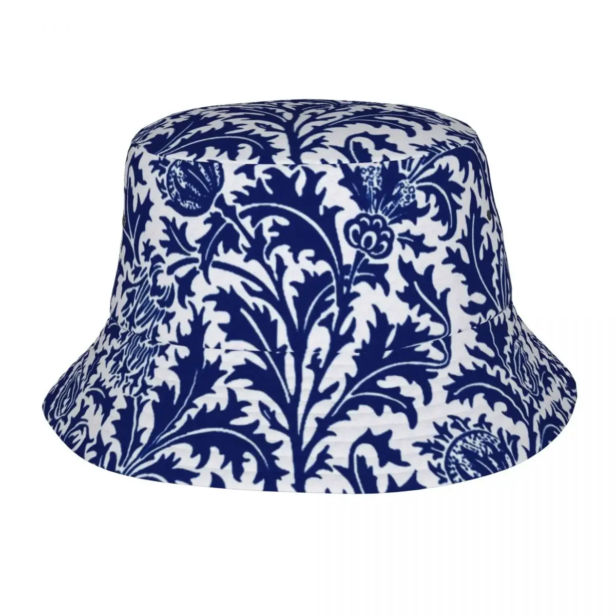 William Morris Thistle Damask Bucket Hats Women Men Unisex Fashion Floral Textile Pattern Summer Fisherman's Hat