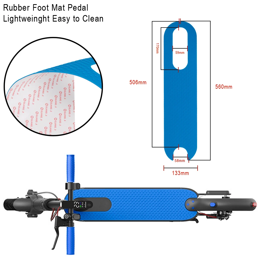 Scooter Foot Pad Handlebar Grip Set for Xiaomi M365 Electric Kickscooter Anti-Slip Blue Charging Port Dust Plug Case Accessories