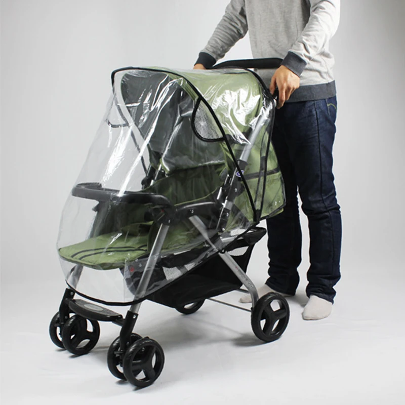 Baby Travel Stroller Shield Clear-Breathable Shield for Baby Stroller Rain Cover