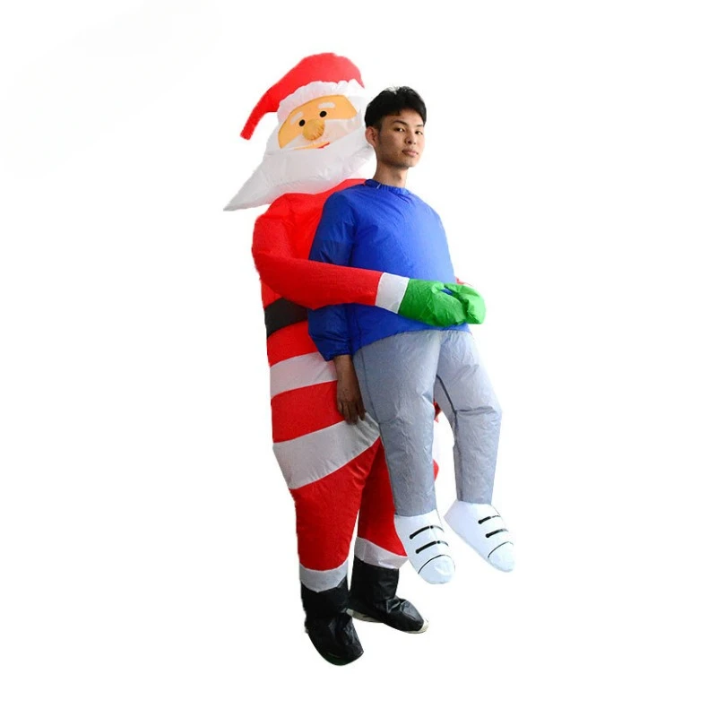 

Santa Claus Holding Inflatable Costume Christmas Doll Costume Stage Props for Performance