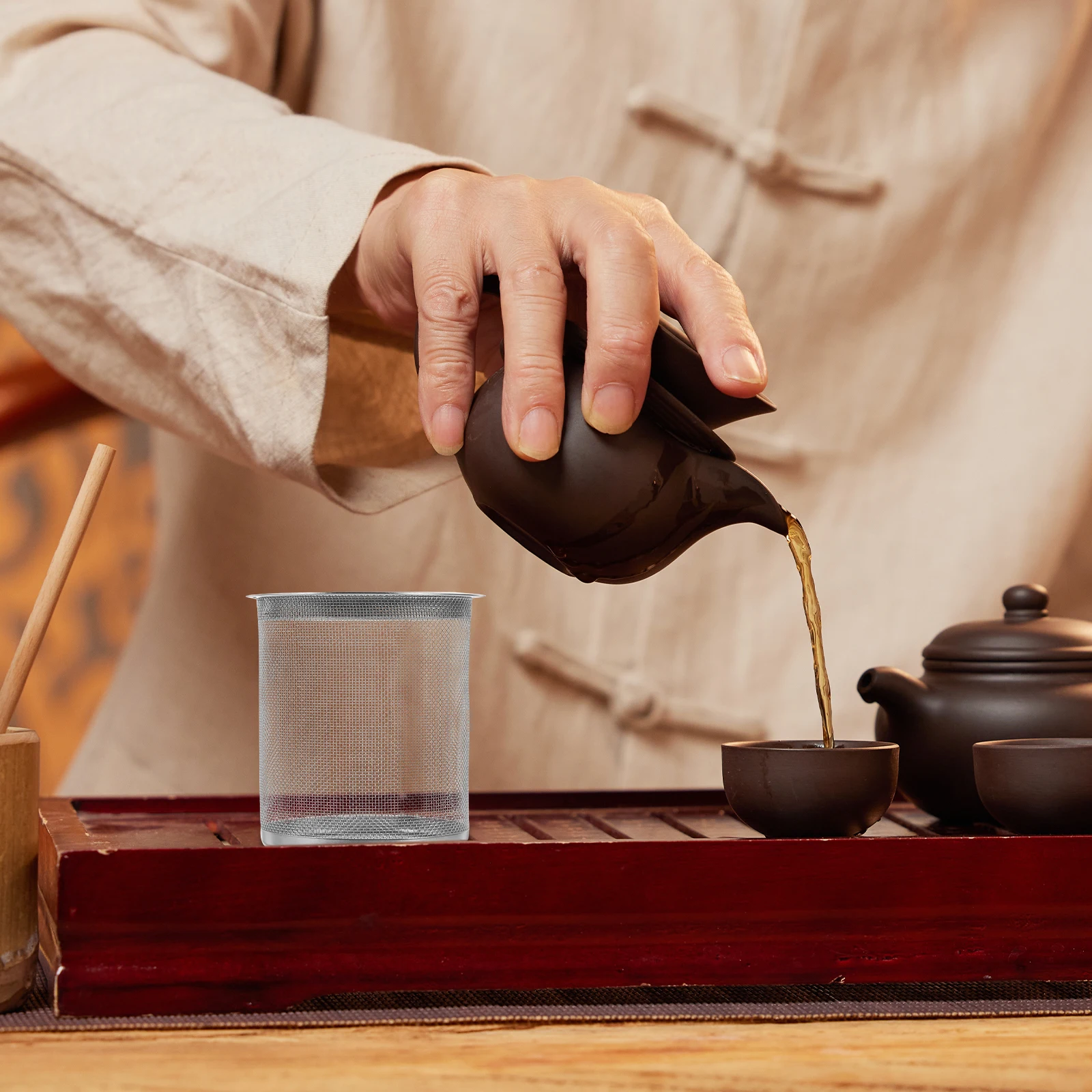 

Stainless Steel Teapot Infuser Tea Strainer Filter Loose Leaf Black Tea Oolong Coffee Home Supplies Kitchen Bar