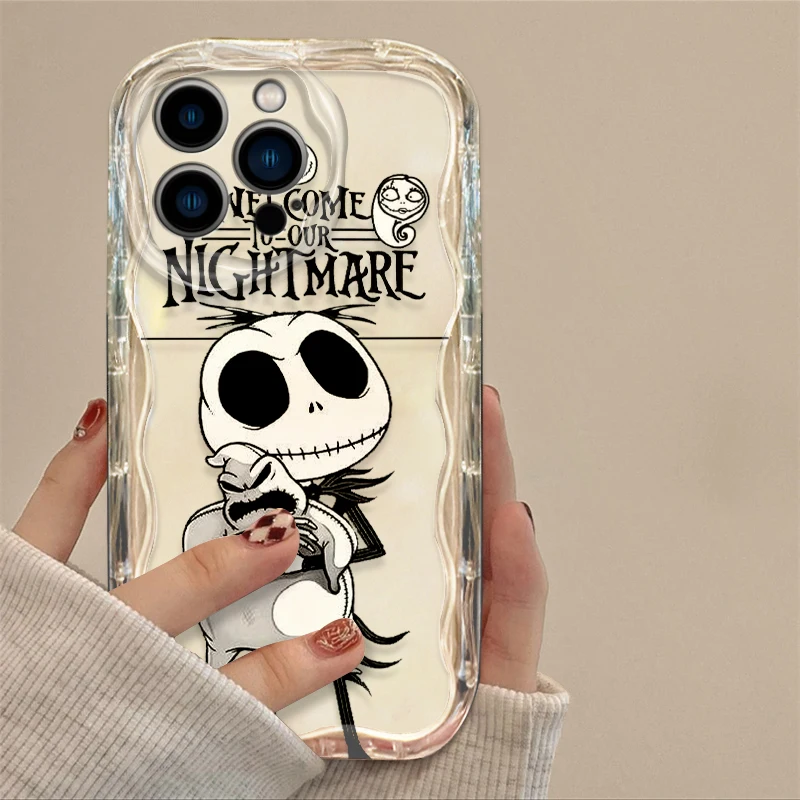 The Nightmare Before Christmas Cover For Apple iPhone 15 14 13 12 11 Pro X XR XS Max Plus 8 7 Plus SE Wave Oil Phone Case