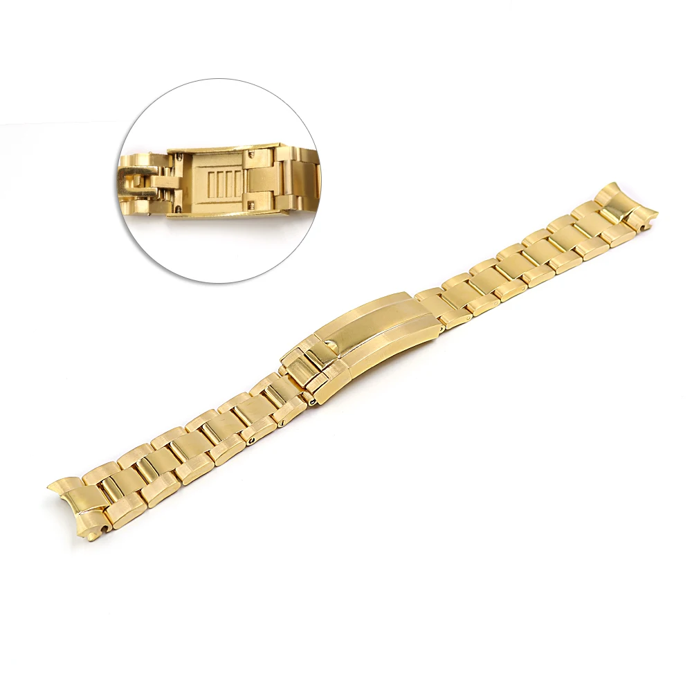 Brand 20mm Glide Lock Clasp Steel Watch Band Strap Bracelet For OYSTER Style SUBMARINER Solid Curved End Screw Links New Style