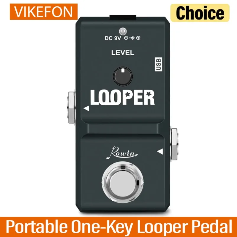 10 Mins Loop Station One Key Looper Stompbox Super Tiny Guitar Effect Pedal Works for Guitar Bass and Electronic Instruments