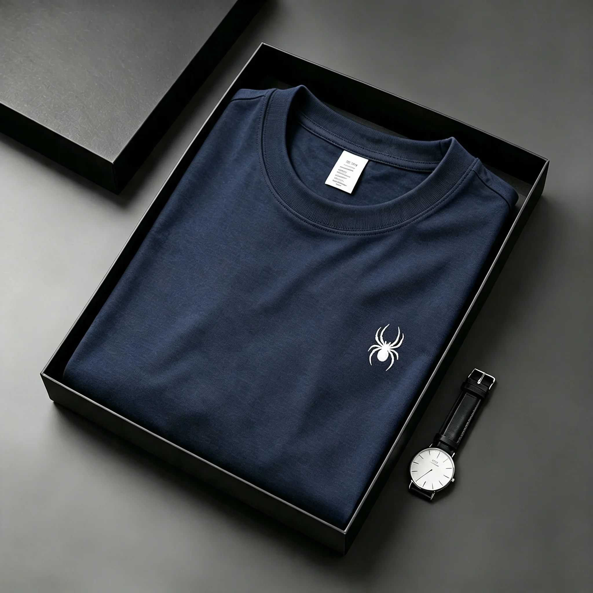2026 New Men's 100% Pure Cotton Crew Neck Short Sleeve Embroidered T-shirt High Quality Eco-Friendly Soft Comfort FabricTops