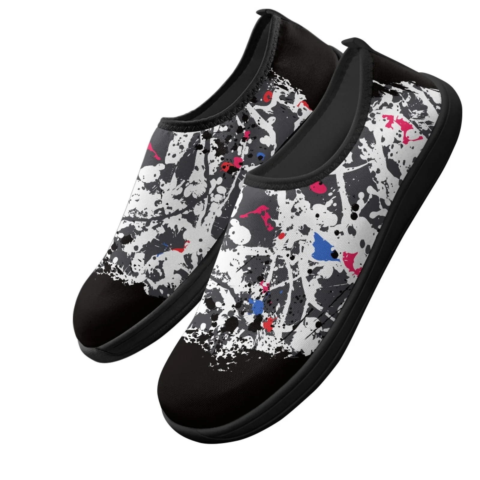 PENSTROLL Ink Splash Pattern Comfort Casual Shoes Walking Sneakers for Men Wide Toe Box Hike Footwear