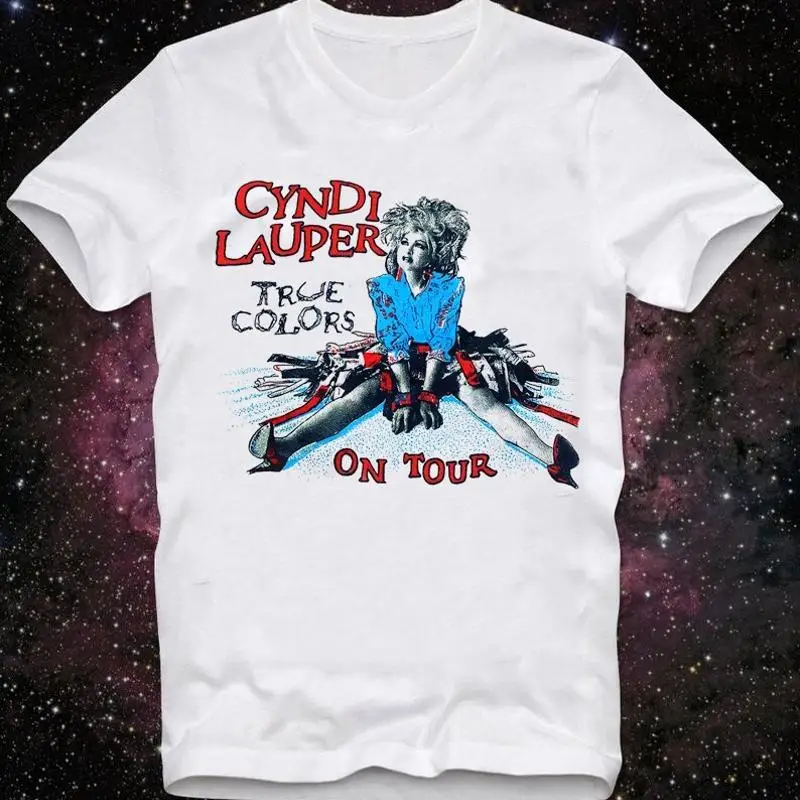 Футболка CYNDI LAUPER True Colors белого цвета, размер S M L 234XL KN238