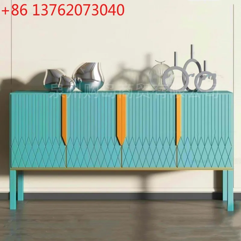 Nordic paint dining side cabinet personalized art tea cabinet solid wood cupboard modern simplicity
