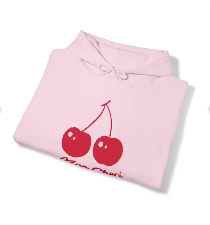 Japanese 2000s Style Y2k Cherry Coquette Fruit Trendy Hoodie Aesthetic Pink Kawaii Crewneck Basics Pullover Cute Sweatshirt