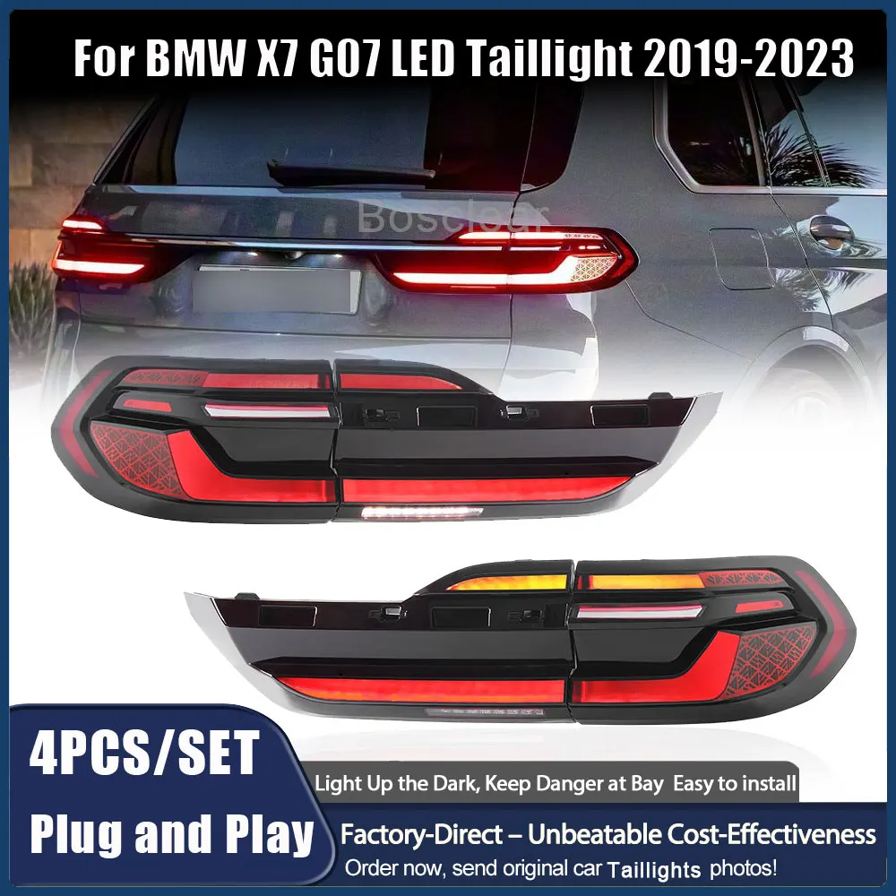 LED Taillights for BMW X7 G07 2019 2020 2021 2022 2023 Assembly Turn Signal Rear Lamps Dynamic DRL Plug and Play Car Accessories