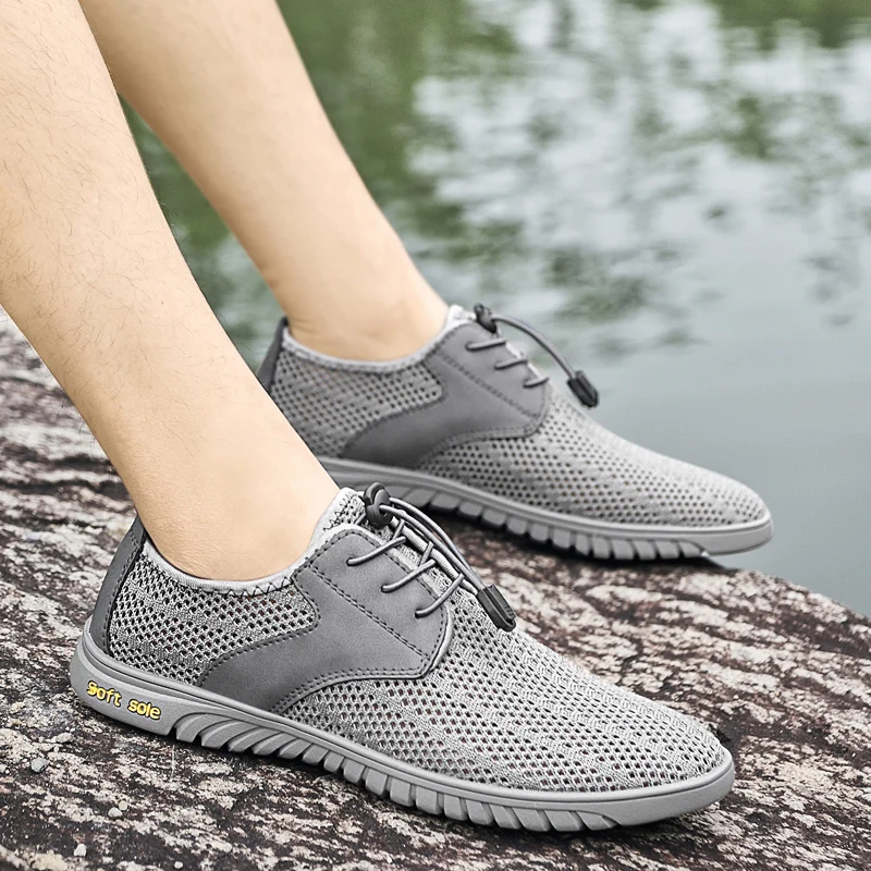 

Летняя дышащая легкая сетчатая дышащая мужская походная обувь, уличные мужские кроссовки, обувь для скалолазания, мужская спортивная нескользящая обувь