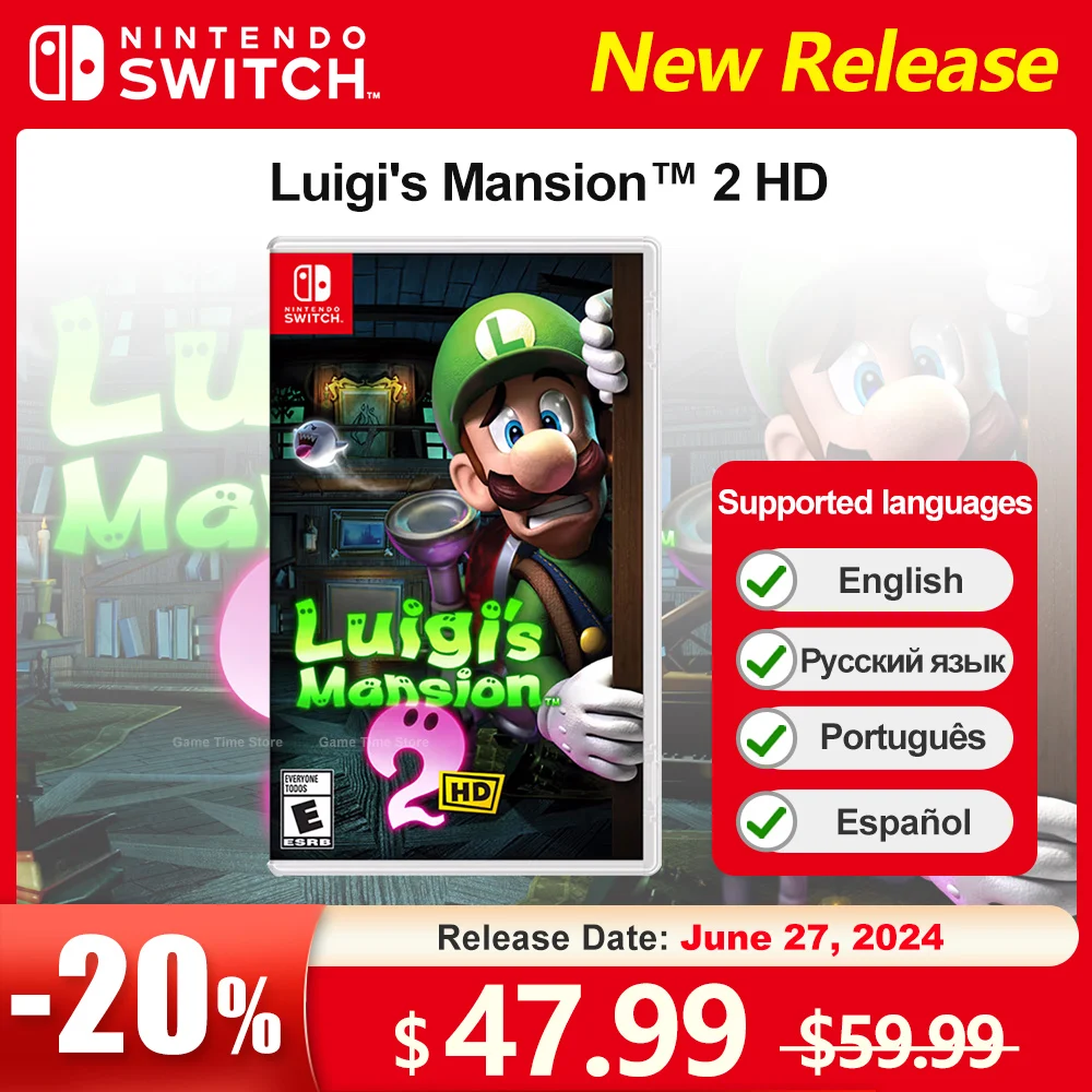 

Luigi's Mansion 2 HD Nintendo Switch Game Deals 100% New and Official Physical Game Card Adventure Genre for Nintendo Switch