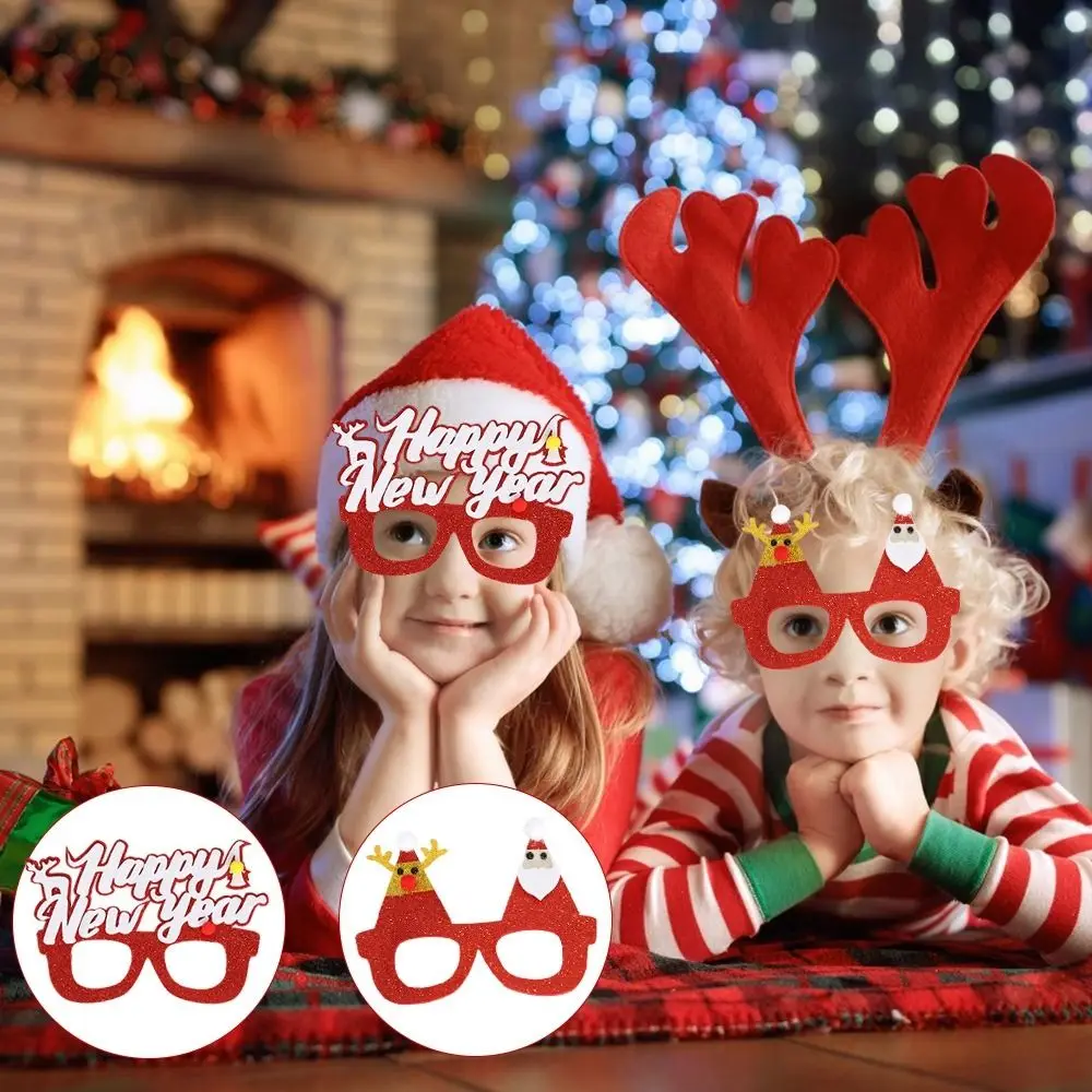 Ornaments Christmas Tree Elk Christmas Decorative Glasses Santa Claus Eyeglasses Party Decorations Christmas Frame Glasses