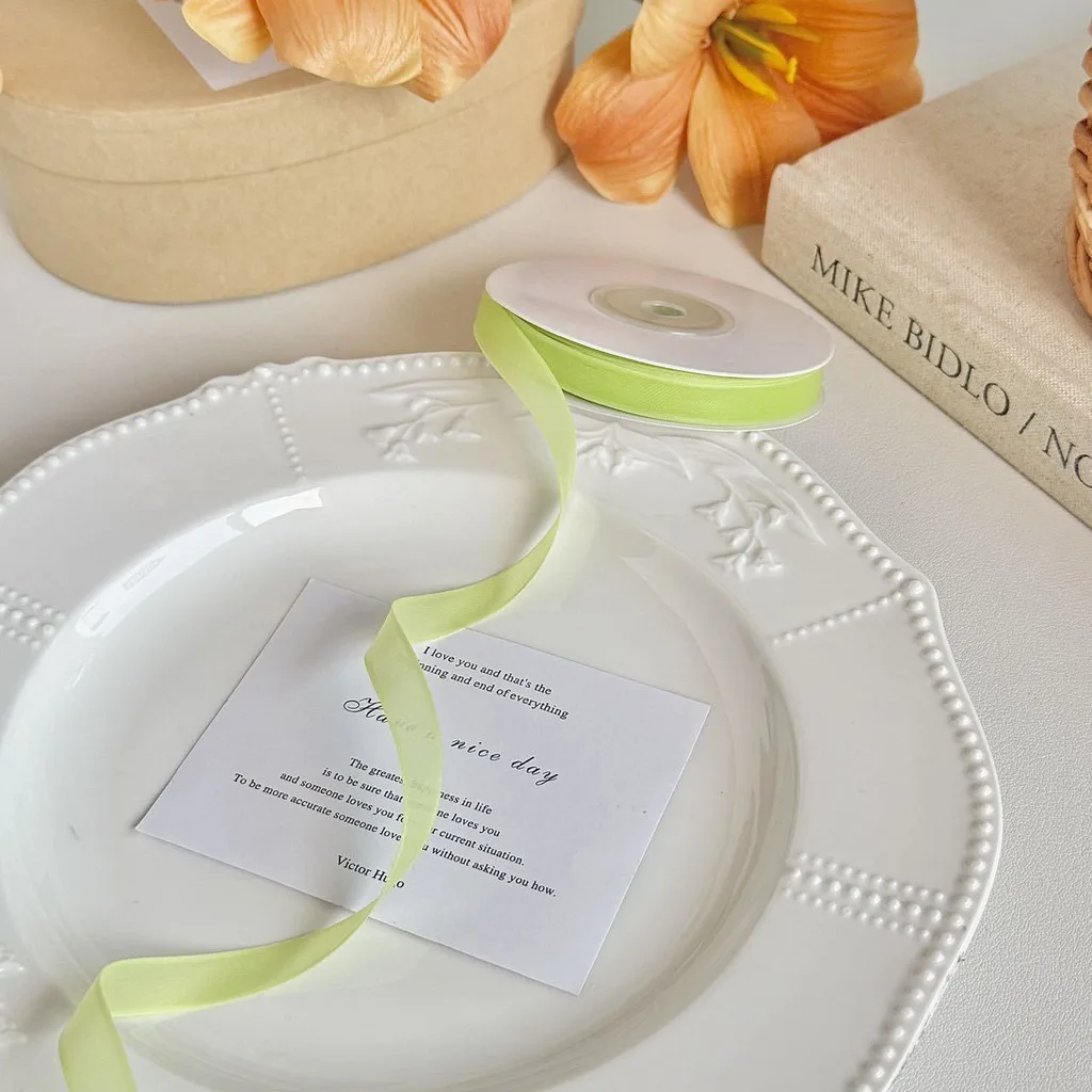Matte Milk Silk Ribbon  1cm Handmade Ribbon Jelly Gauze Ribbon Multicolor For Flower Bouquet Wrapping Gift Wrapping