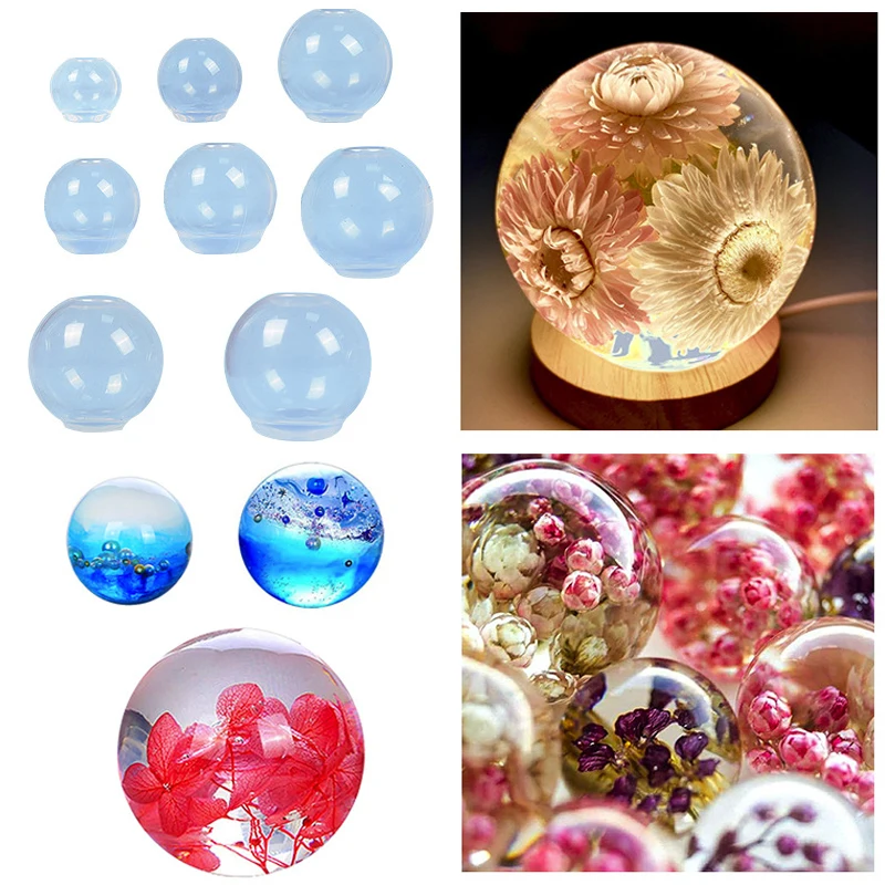 DIY Large Ball Sphere Resin Mold Round Ball Resin Epoxy Silicone Molds for Resin Casting Handmade Craft Gifts Jewelry Making