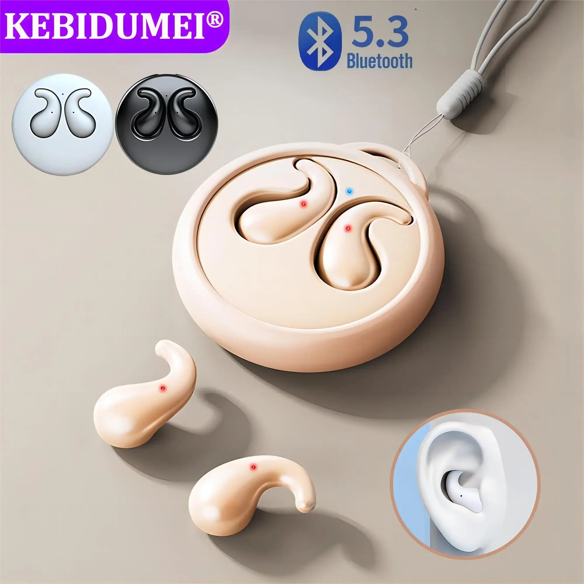 Bluetooth 5.3 Invisible Earphones Mini Sleep Earbuds Wireless Headphones Waterproof Noise Reduction Headsets for Xiaomi iPhone