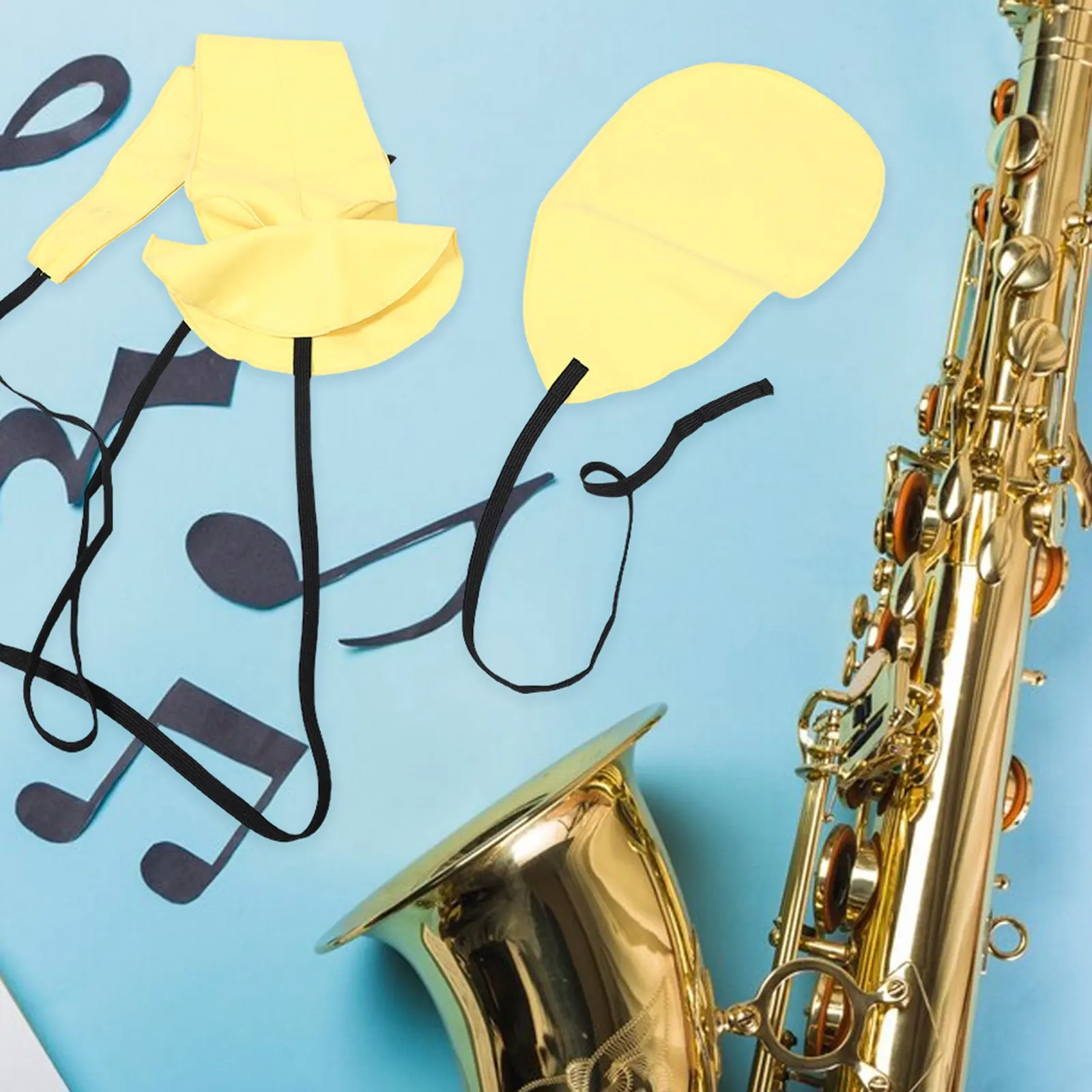 1Set Saxophone Cleaning Supplies Yellow Microfiber Cloth Mouthpiece Brush Quick Absorb for Alto Tenor Soprano Sax Woodwind