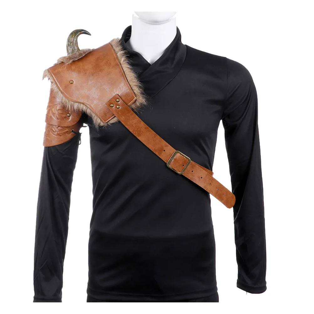 

Men's PU Medieval Viking Pauldrons Single Shoulder Armor Cosplay Halloween Knight Costume Shoulder Plate