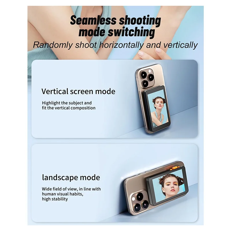 

【Clearance-Sale!】Magnetic Phone Vlog Monitor Screen For Selfie Live Streaming On For Iphone Android