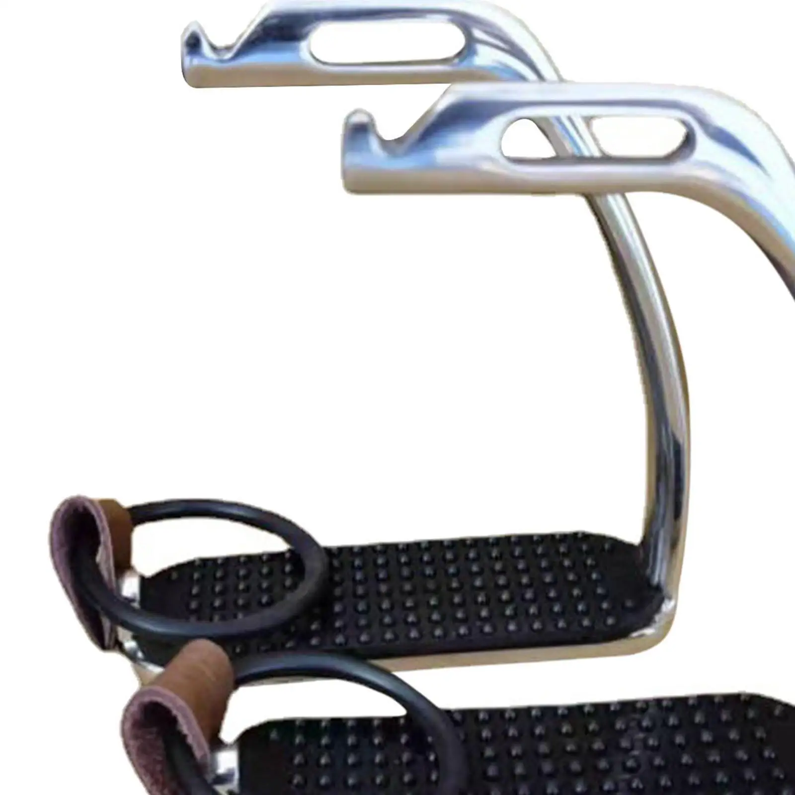 قطعتان من ركاب ركوب الخيل مع وسادة مطاطية مضادة للانزلاق لسلامة ركوب الخيل باللغة الإنجليزية