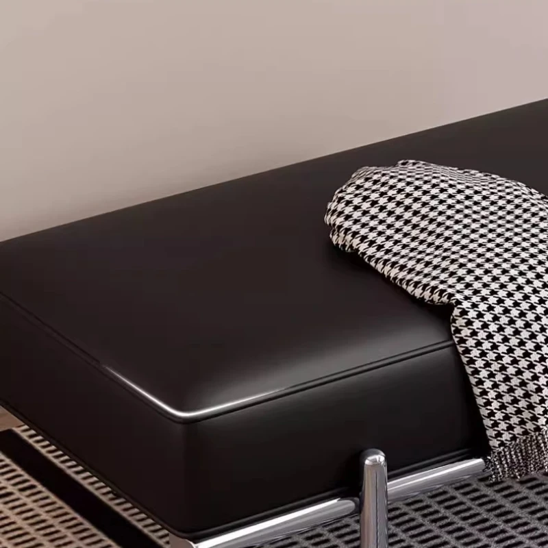 مقعد طويل من الفولاذ المقاوم للصدأ كرسي طعام مستوحى من الإيطاليا الفاخرة مصمم مسند القدمين أريكة البراز الأثاث التجاري #5