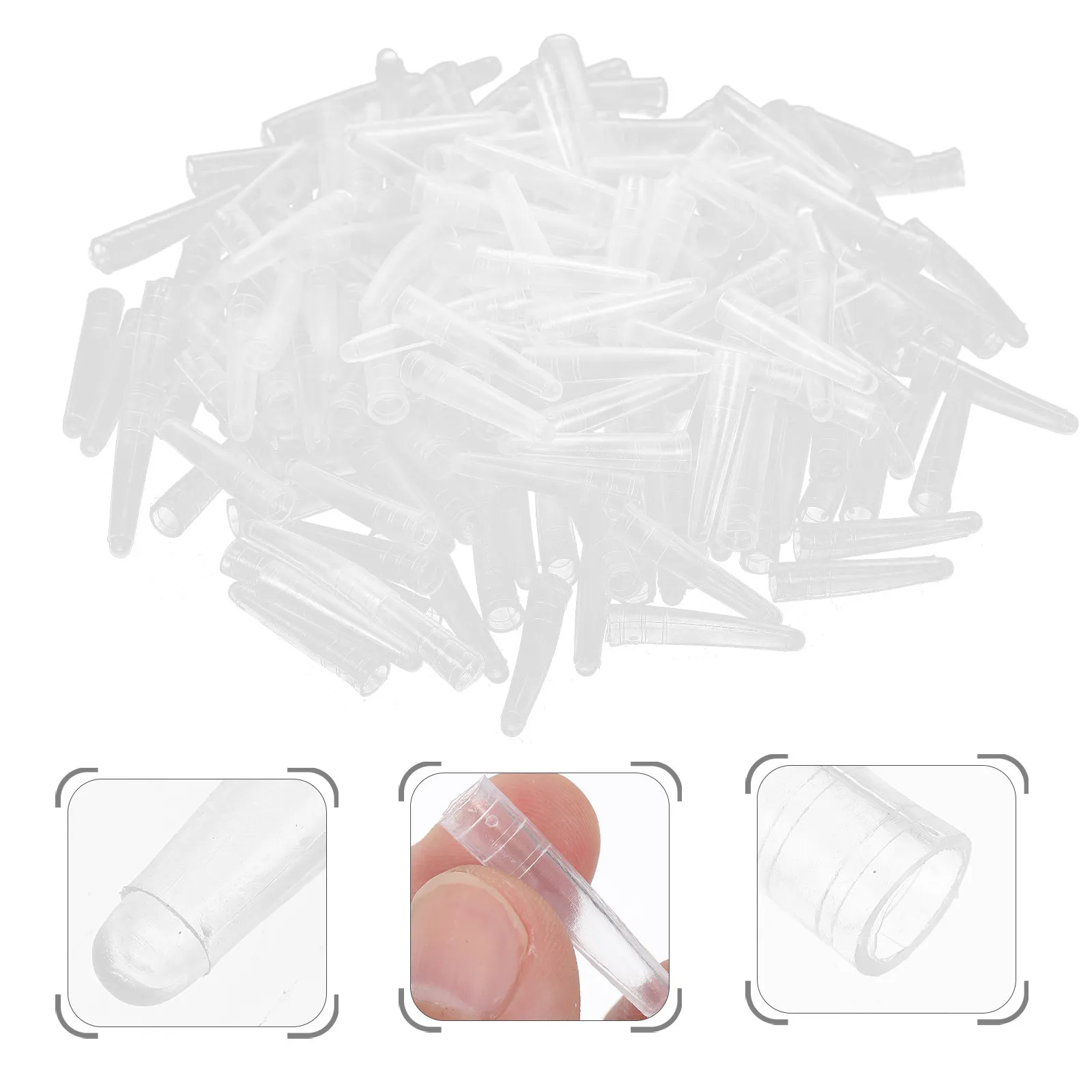 200Pcs Tweezers Clip Cover Transparent Silicone Non-Slip Protective Sleeve Tip Protector Replacement Covers for Stainless Steel