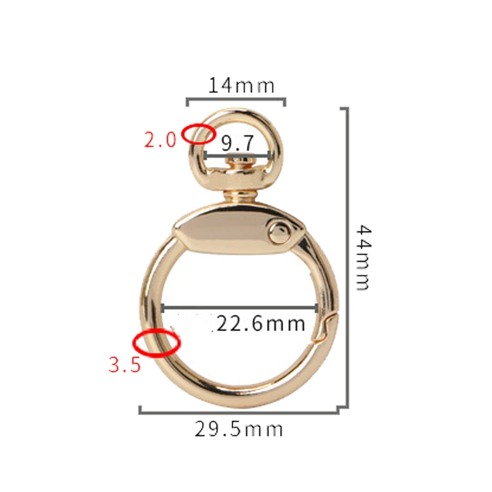 5pcs/Lot Metal Open Spring Clasps Keyrings With Swivel Jump Ring For Jewelry Making SuppliesDIY Keychain Dog Chain Accessories