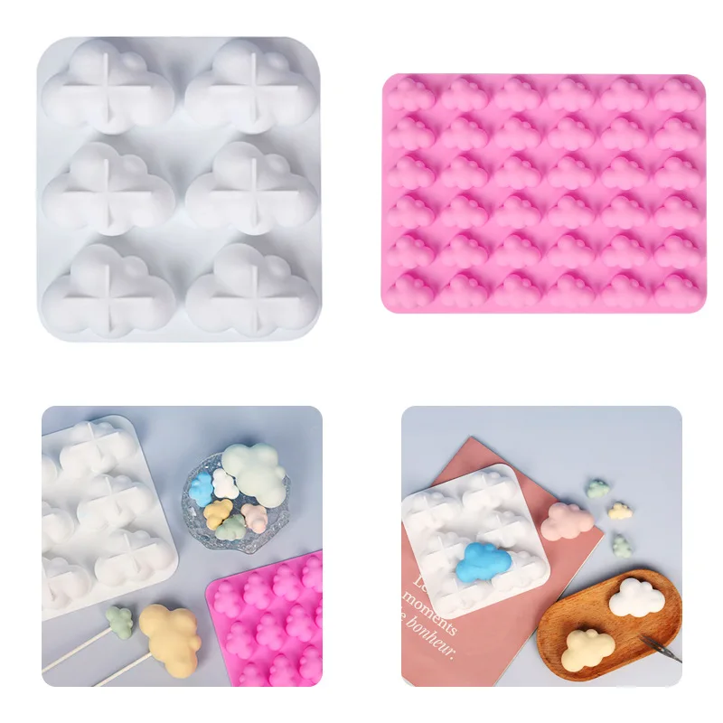 DIY 36 Cavities Clouds Baking Mold Reusable Candy Jelly Mold Fondant Mousse Cake Chocolate Pudding kitchen tools accessories