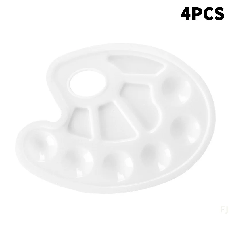 

[YU] 4 шт. овальные палитры для красок с отверстием для большого пальца для студентов, для рукоделия, рисования или вечеринки по рисованию на день рождения