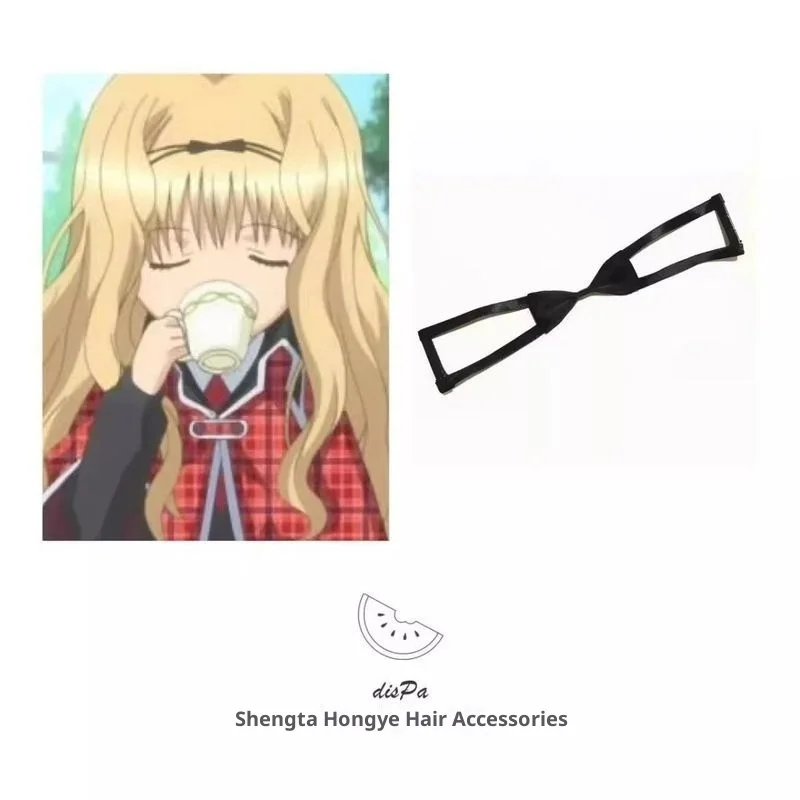 Diapo Guardian Sweetheart Sincero Cos Accessori per capelli Fiocco nero Accessori per capelli carini quotidiani da indossare