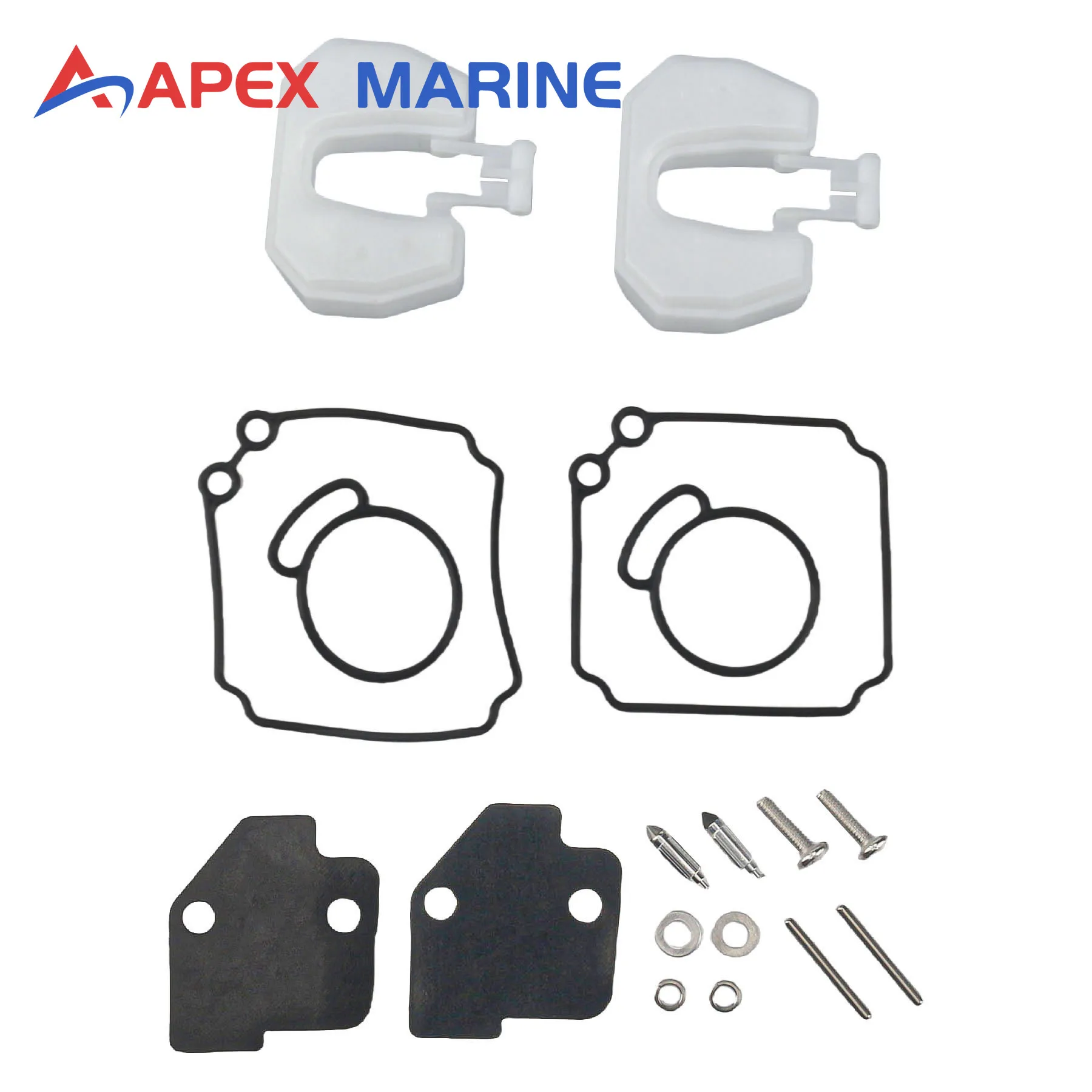 2 Pcs 6L2-W0093-00 Carburetor Rebuild Kit for Yamaha Outboard Engine 2-Stroke 20 25 HP Carb Repair Replacement Parts 18-7739