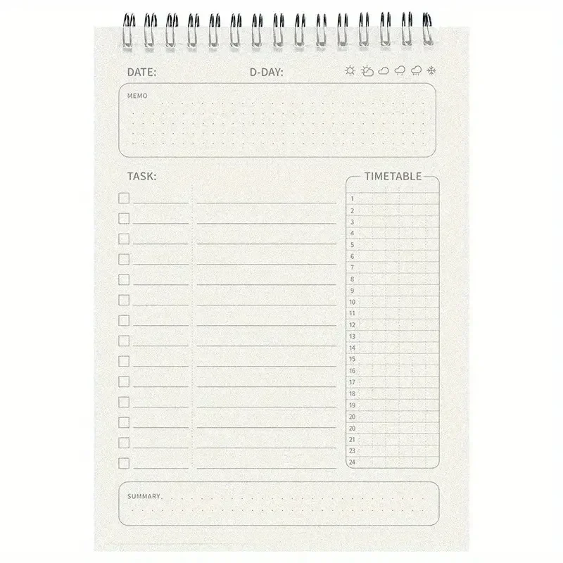 Agenda Schedules Daily Plan To Do List Diary Spiral A5 Notebook Notepad 160 Pages Thick Notebooks Planner Writing Pads Office