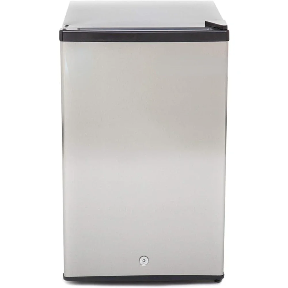 CUF-210SS Mini, 2.1 Cubic Foot Energy Star Rated Small Upright Freezer with Lock, Stainless Steel, Black