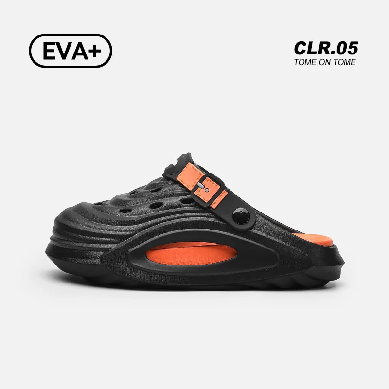 Comwarm Men's EVA Platform Slides, Soft Comfortable Summer Beach Sandals With Holes_voghion.com