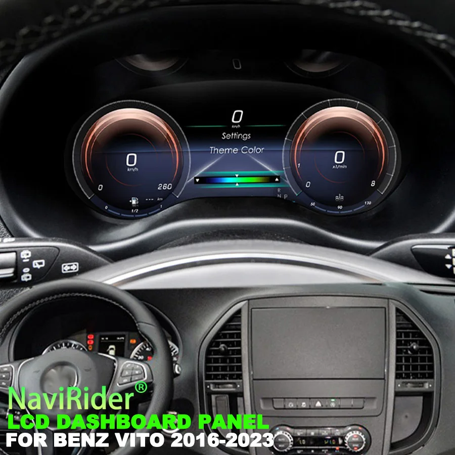 Para Benz Vito 2016 - 2023 tablero Digital GPS velocímetro Carplay cabina Virtual tacómetro odómetro Panel de instrumentos LCD