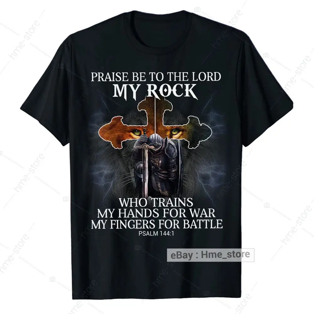 Knight Templar T-Shirt Christian  Men Praise Be To The Lord Crusader Tee Anime Graphic T-shirts