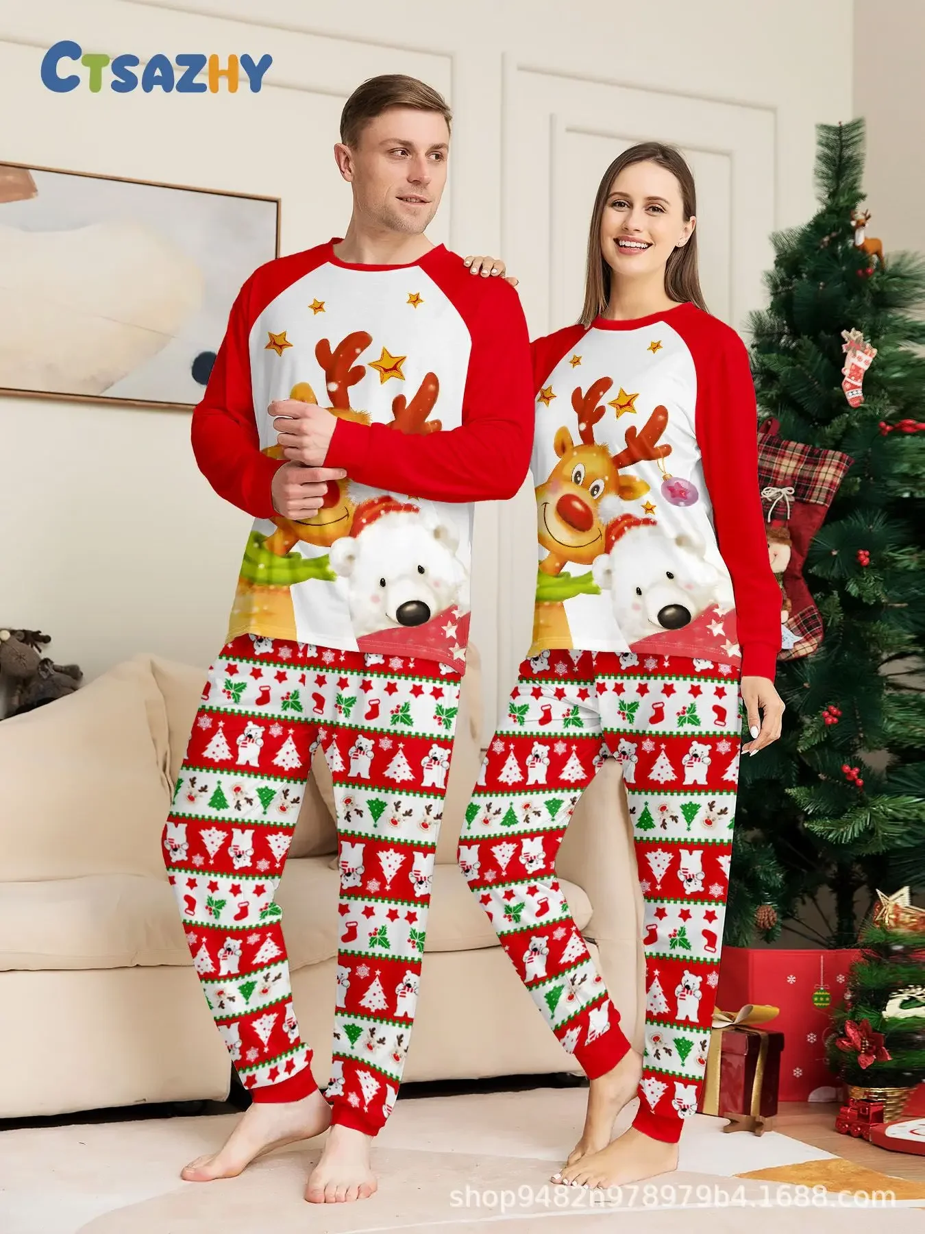 Christmas Family Matching Pajama Set New to 2025 Merry Christmas Printed Senior Adult Children's Pajama Overalls Baby Jumpsuit