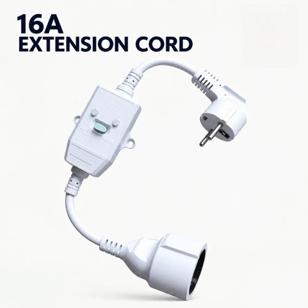 Durable EU Leakage Protection Plug 16A 10mA 3x1.5mm² Safety RCD Plug PRCD 0.4m Electric Water Heater Plug Bathroom Use