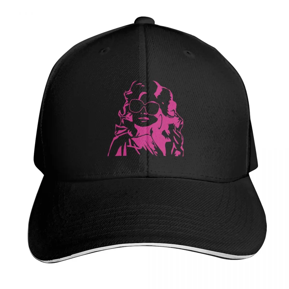Dolly Parton Sunnies Outline Baseball Cap Adjustable Buckle Closure Moisture Wicking Quick Dry Curved Brim Classic Fit
