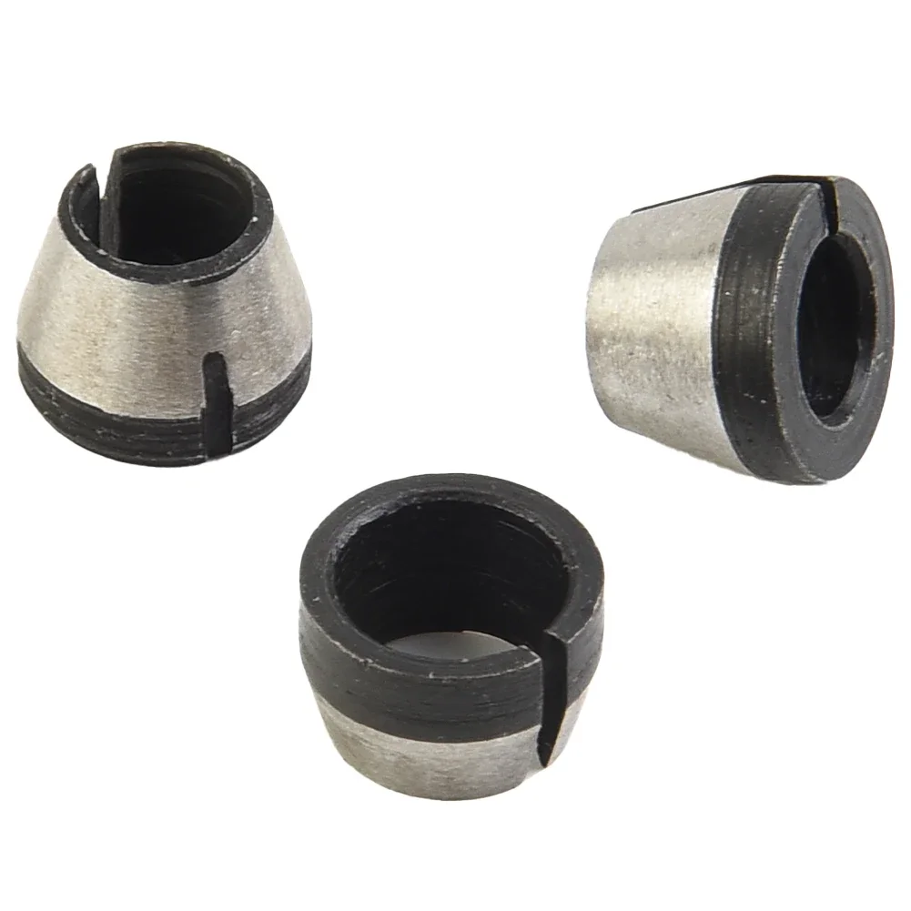 Power Tool Collet Chuck 3pcs Accessories Carbon Steel Collet Chuck Electric Router Milling Cutter High Strength