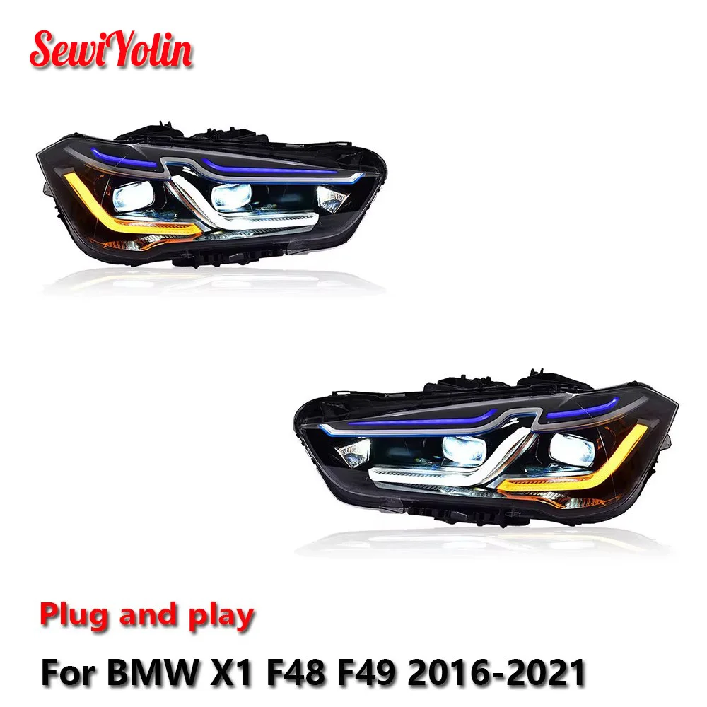 Car LED Headlight Light Assemblies For BMW X1 F48 F49 2016-2021 Auto Fog DRL Brake Turn Signal Lamp Plug and Play