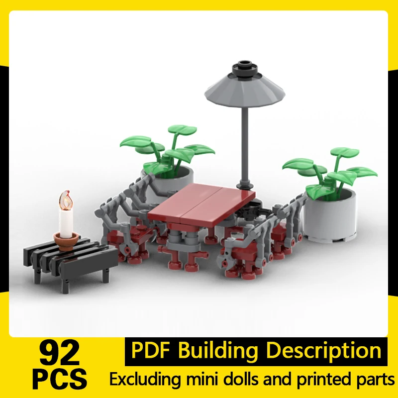 

City Street View Model MOC Building Bricks Garden Furniture Modular Technology Gifts Holiday Assemble Children Toys Suit